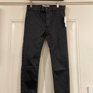 Free People black skinny jeans with sparkle size 24